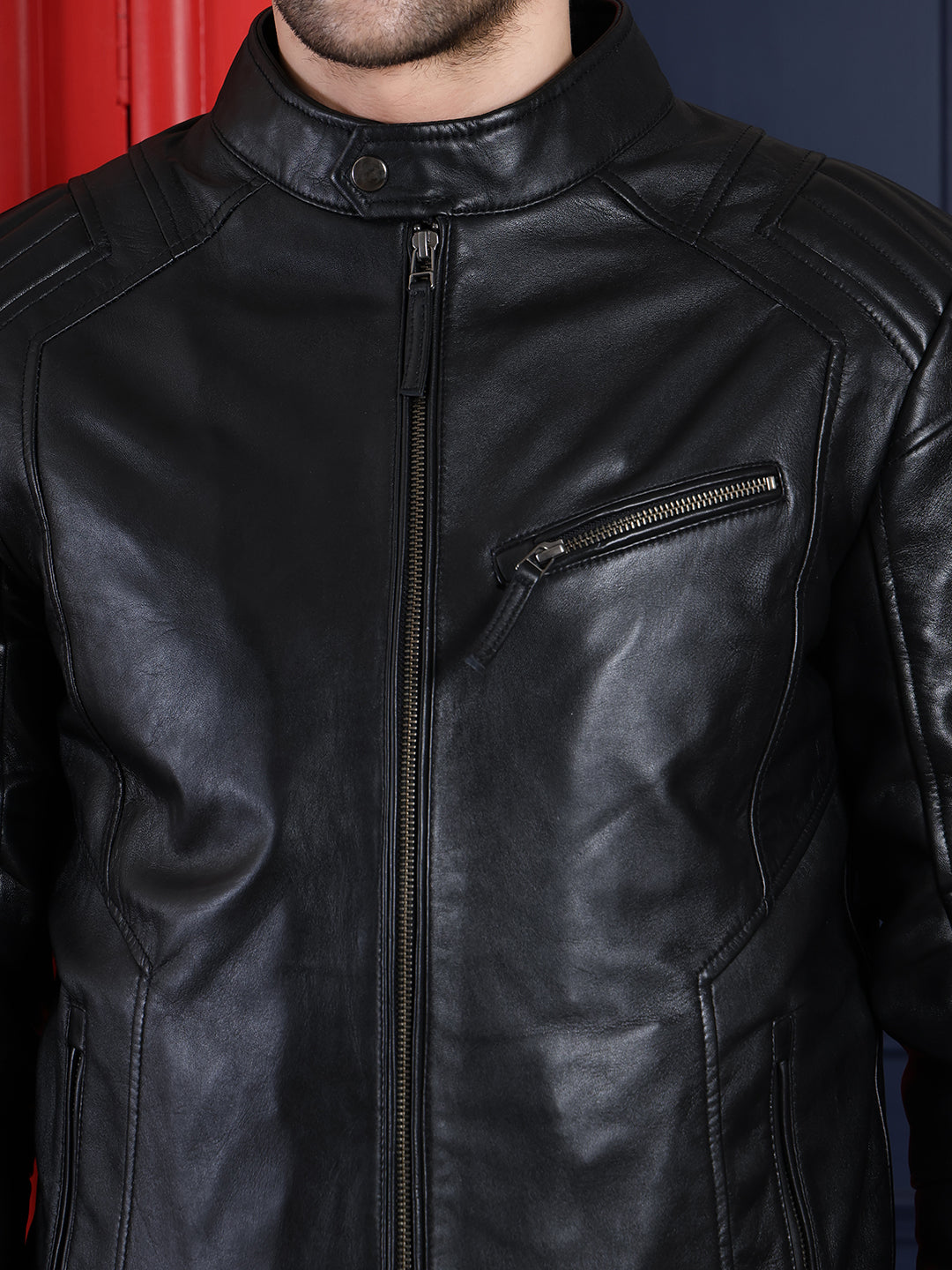 Stylish Black Pure Leather Jacket for Men