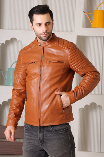Men’s Pure Leather Tan Colour Jacket