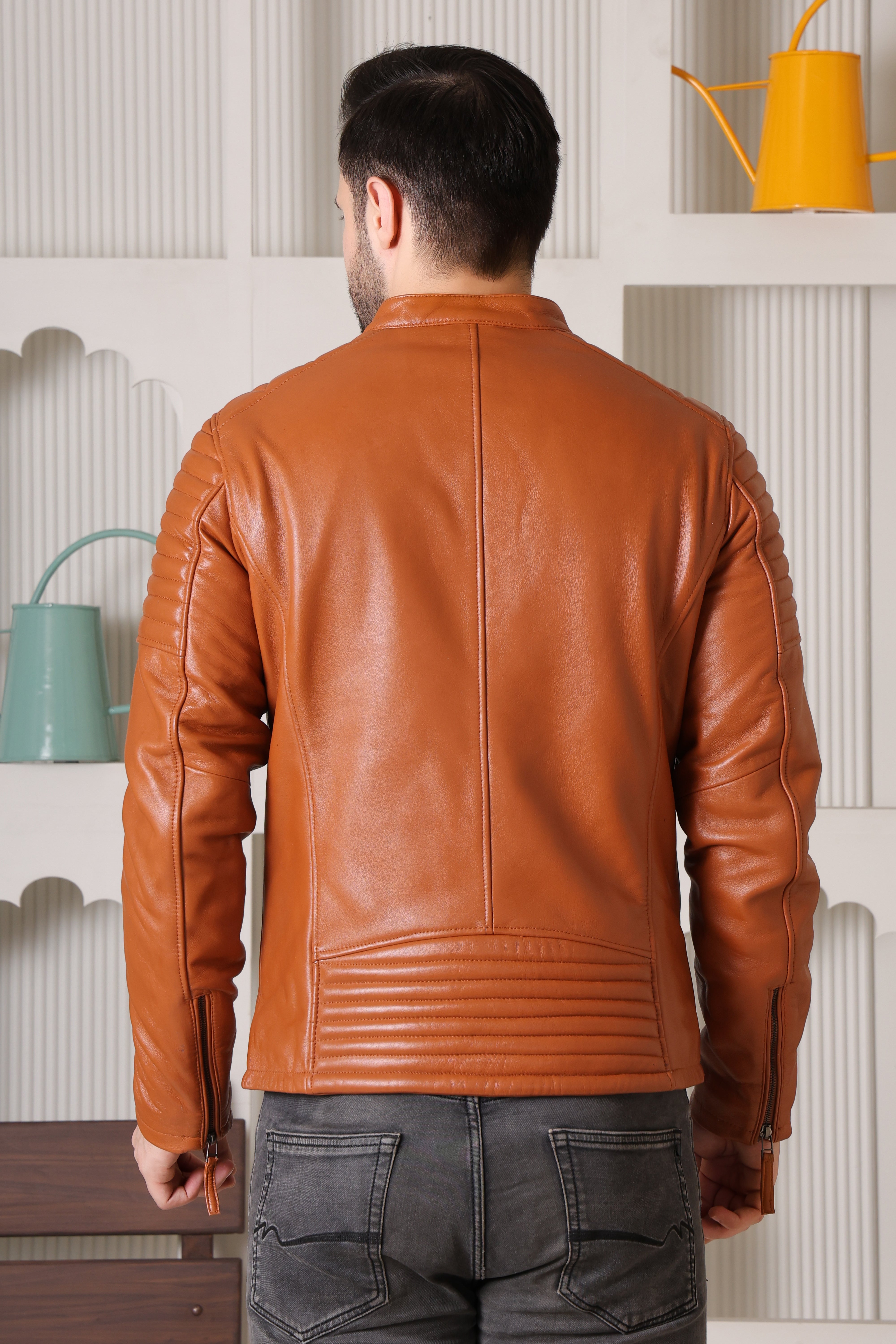 Men’s Pure Leather Tan Colour Jacket