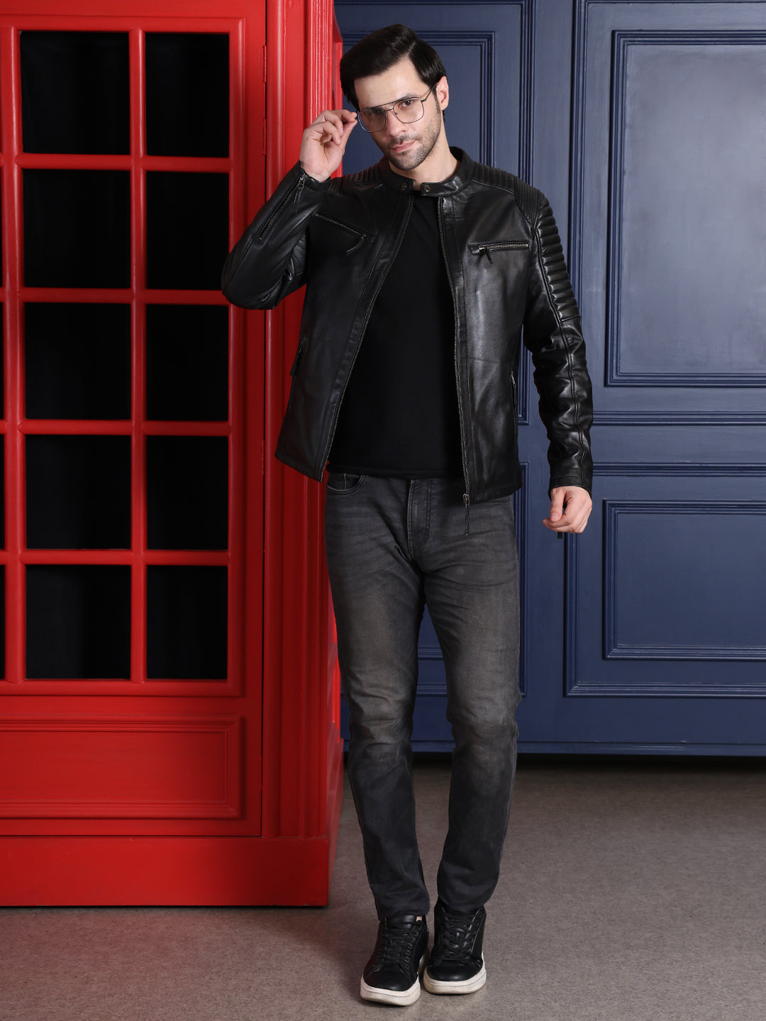 Cool Equal Men’s Pure Leather Biker Jacket