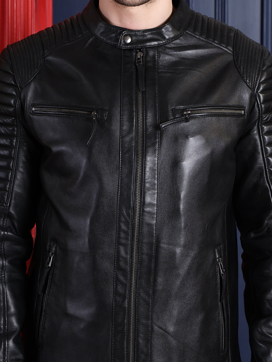 Cool Equal Men’s Pure Leather Biker Jacket