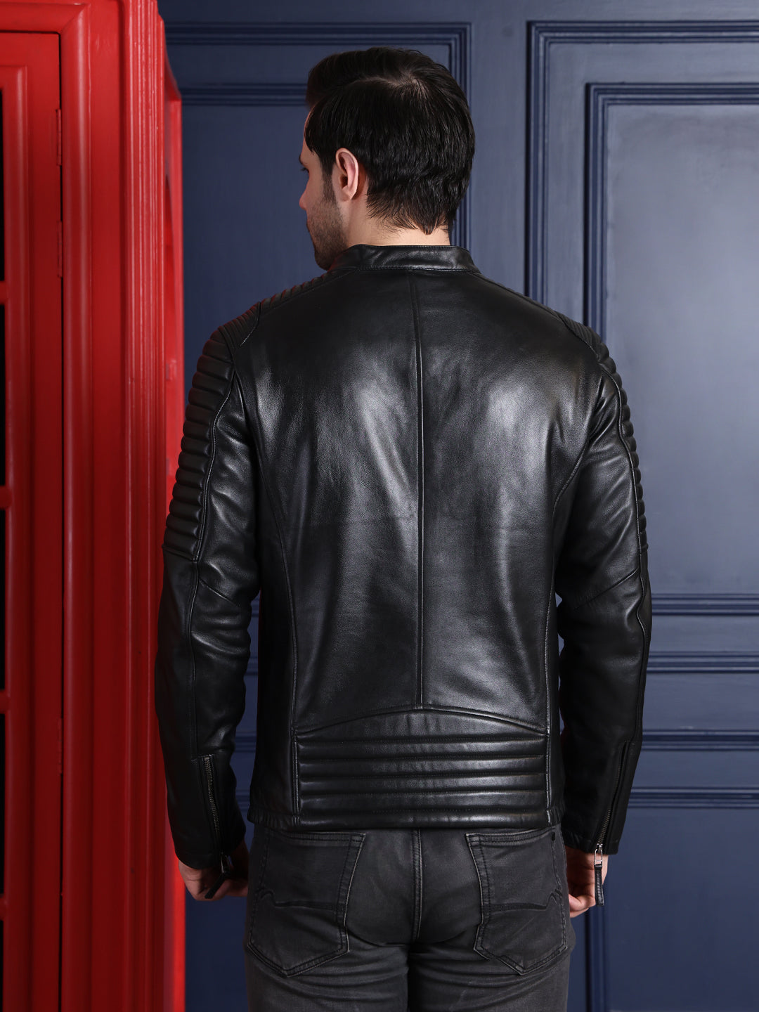 Cool Equal Men’s Pure Leather Biker Jacket